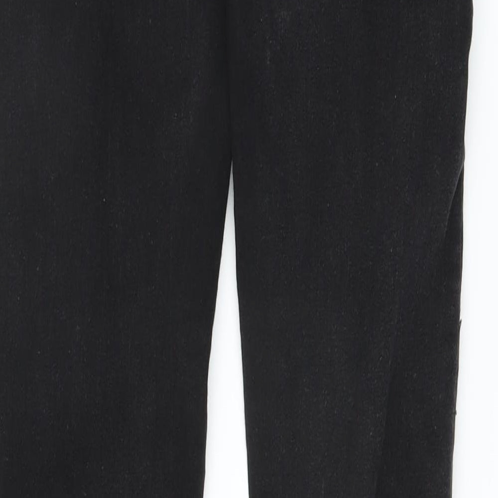 Brand and care label for S women’s black denim skinny jeans, size UK 26, in, 28-inch leg - tie sided detail