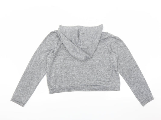 New Look Girls Grey Pullover Hoodie Size 14-15 Years - Brooklyn NYC