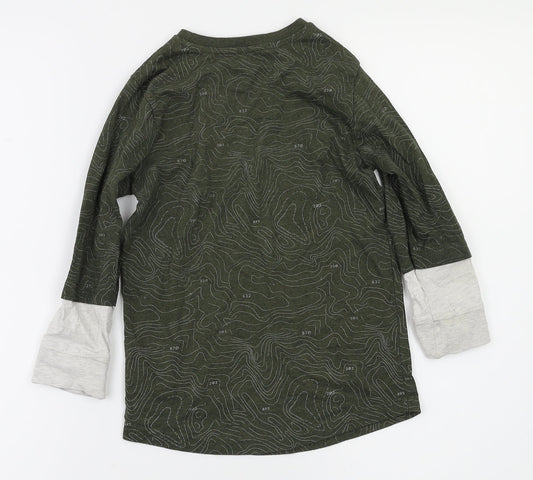 F&F Boys Green Animal Print Basic T-Shirt Size 5-6 Years