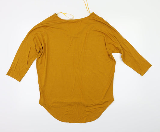Select Womens Yellow Basic T-Shirt Size 12