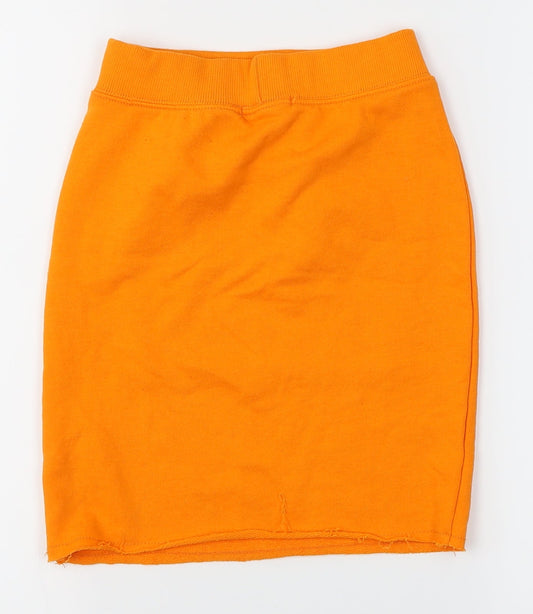 Pretty Little Thing Womens Orange A-Line Skirt Size 4