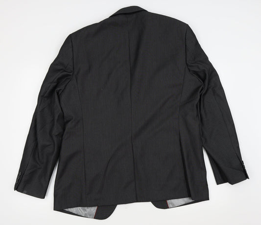 Good Souls Mens Black Striped Jacket Suit Jacket Size 34