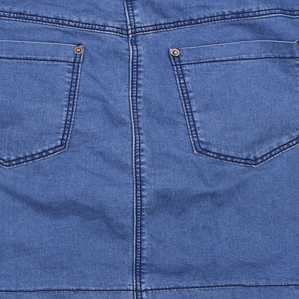 YesYes Womens Blue Denim Mini Skirt Size 10