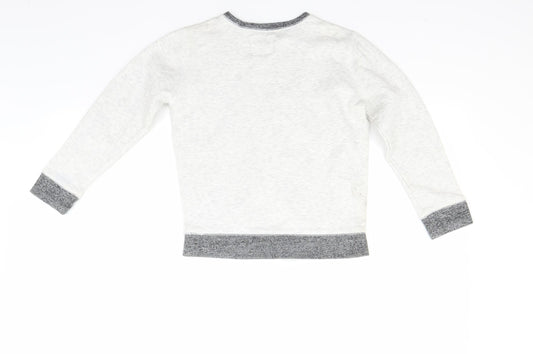 NEXT Boys Grey Striped Pullover Sweatshirt Size 8 Years