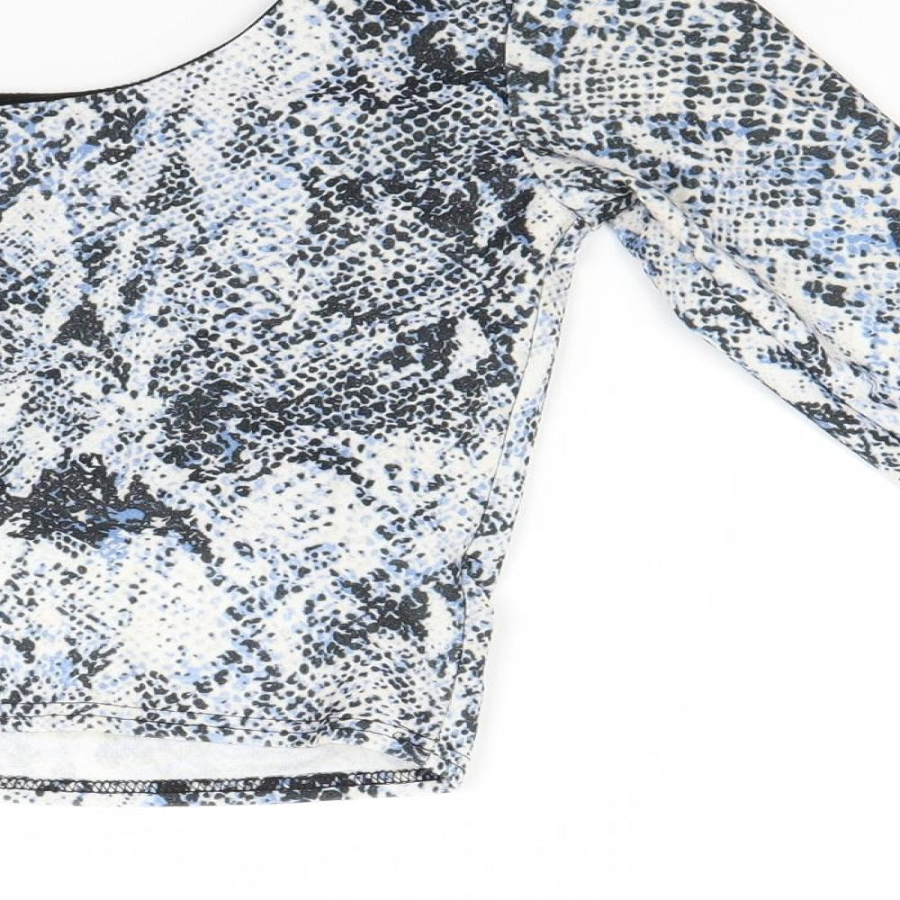 New Look Womens Multicoloured Cropped Blouse Size 8