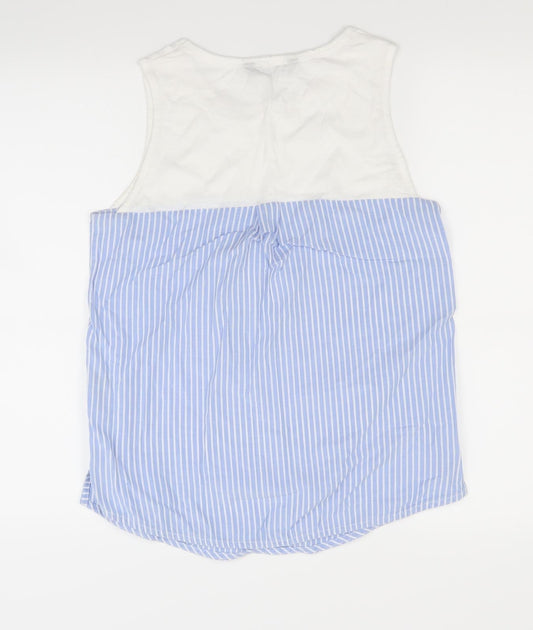 Dunnes Womens Beige Striped Basic T-Shirt Size 8