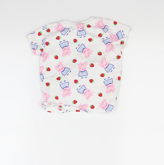 Preworn Girls White Basic T-Shirt Size 2 Years - Pepa pig