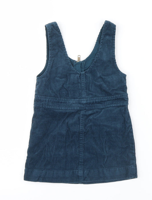 Art Class Girls Blue Velvet Pinafore/Dungaree Dress Size 2 Years