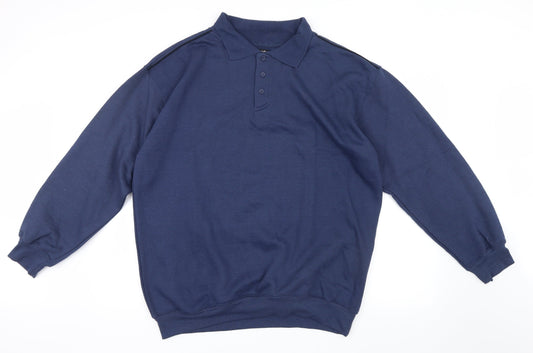 Basics Mens Blue Pullover Jumper Size XL