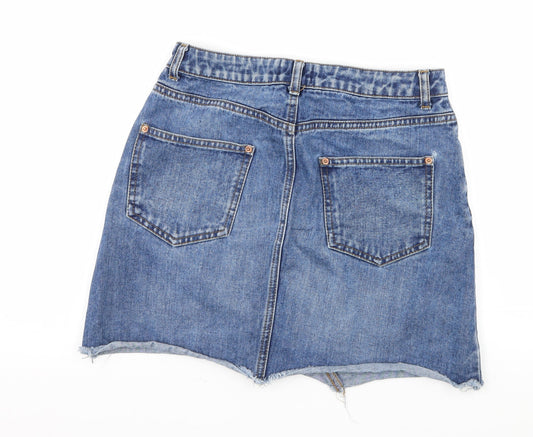 Miss Selfridge Womens Blue Denim A-Line Skirt Size 10