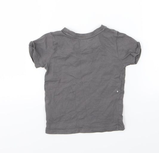 Primark Boys Grey Jersey Basic T-Shirt Size 12-18 Months - Smile today