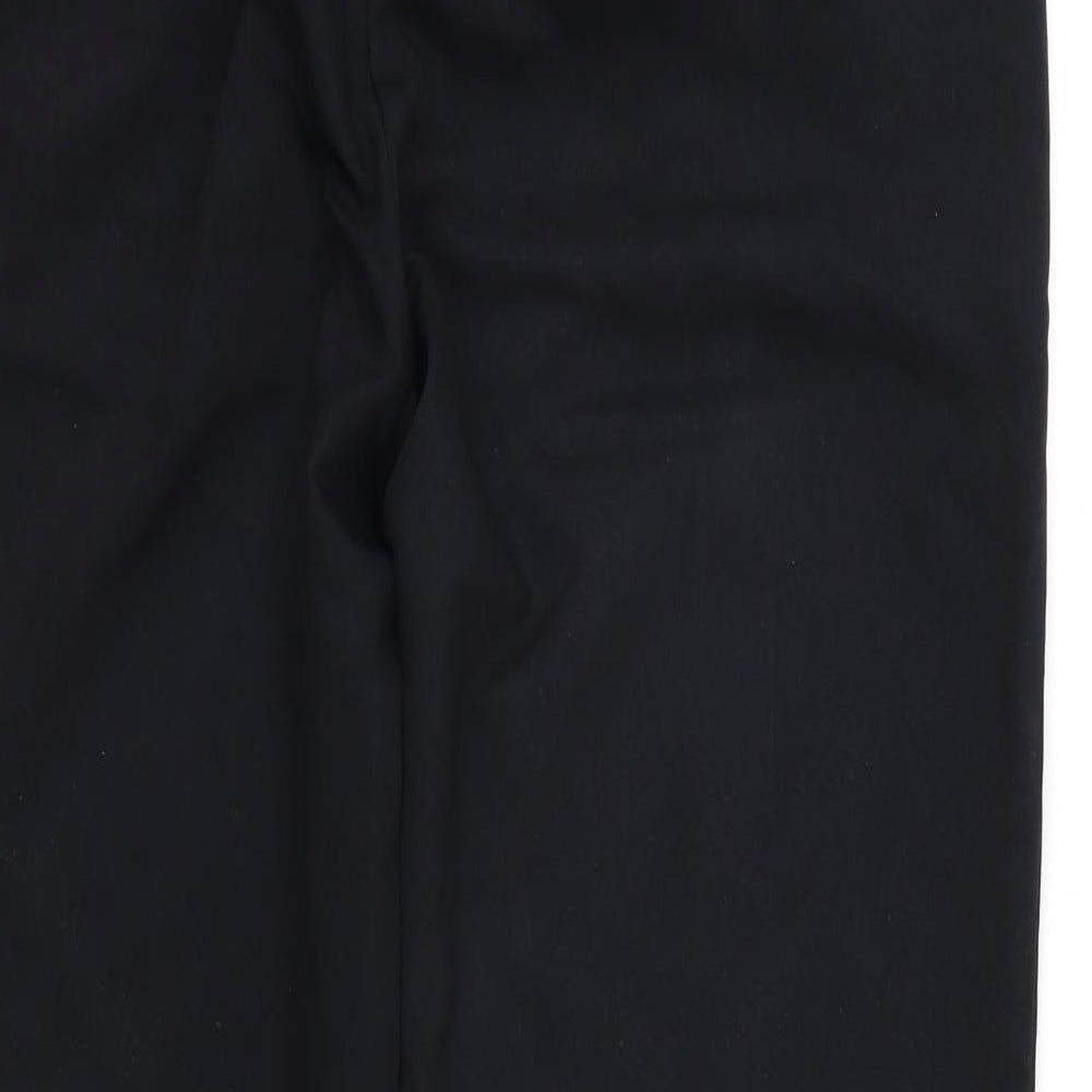 Papaya Womens Black Rayon Trousers Size 14 L30 in