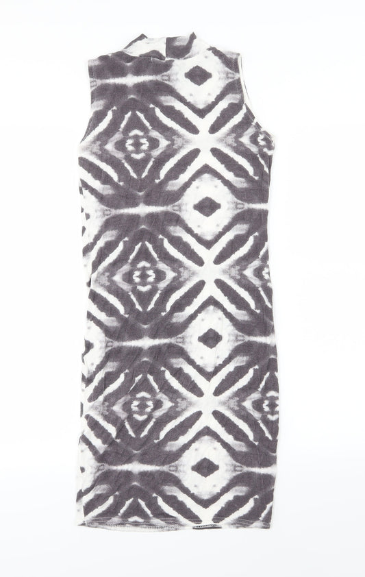 Republic Womens Grey Geometric Jersey Tank Dress Size 10