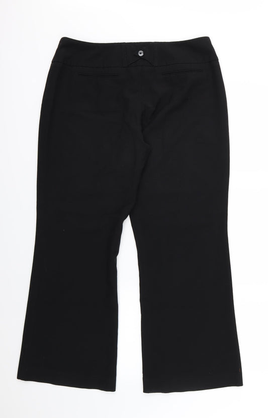 Debenhams Womens Black Rayon Trousers Size 14 L30 in
