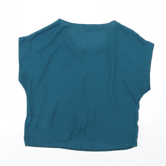 New Look Womens Blue Chiffon Basic Blouse Size 12