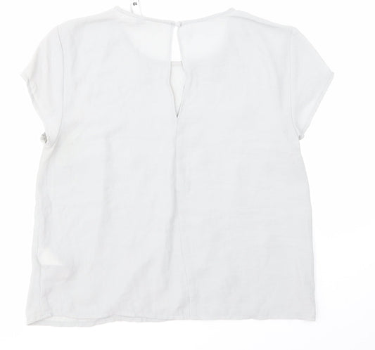 H&M Womens Grey Argyle/Diamond Basic Blouse Size 10