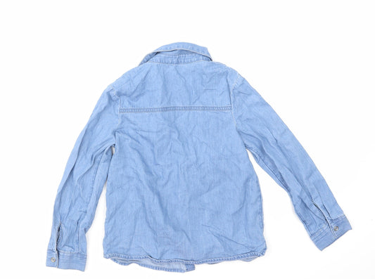George Girls Blue Denim Basic Button-Up Size 6-7 Years