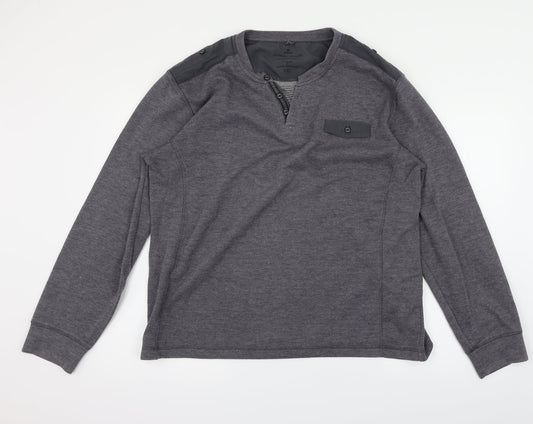 Easy Mens Grey Pullover Jumper Size 2XL