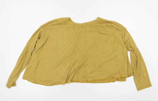 Bershka Womens Yellow Pullover Jumper Size 12 - cropped