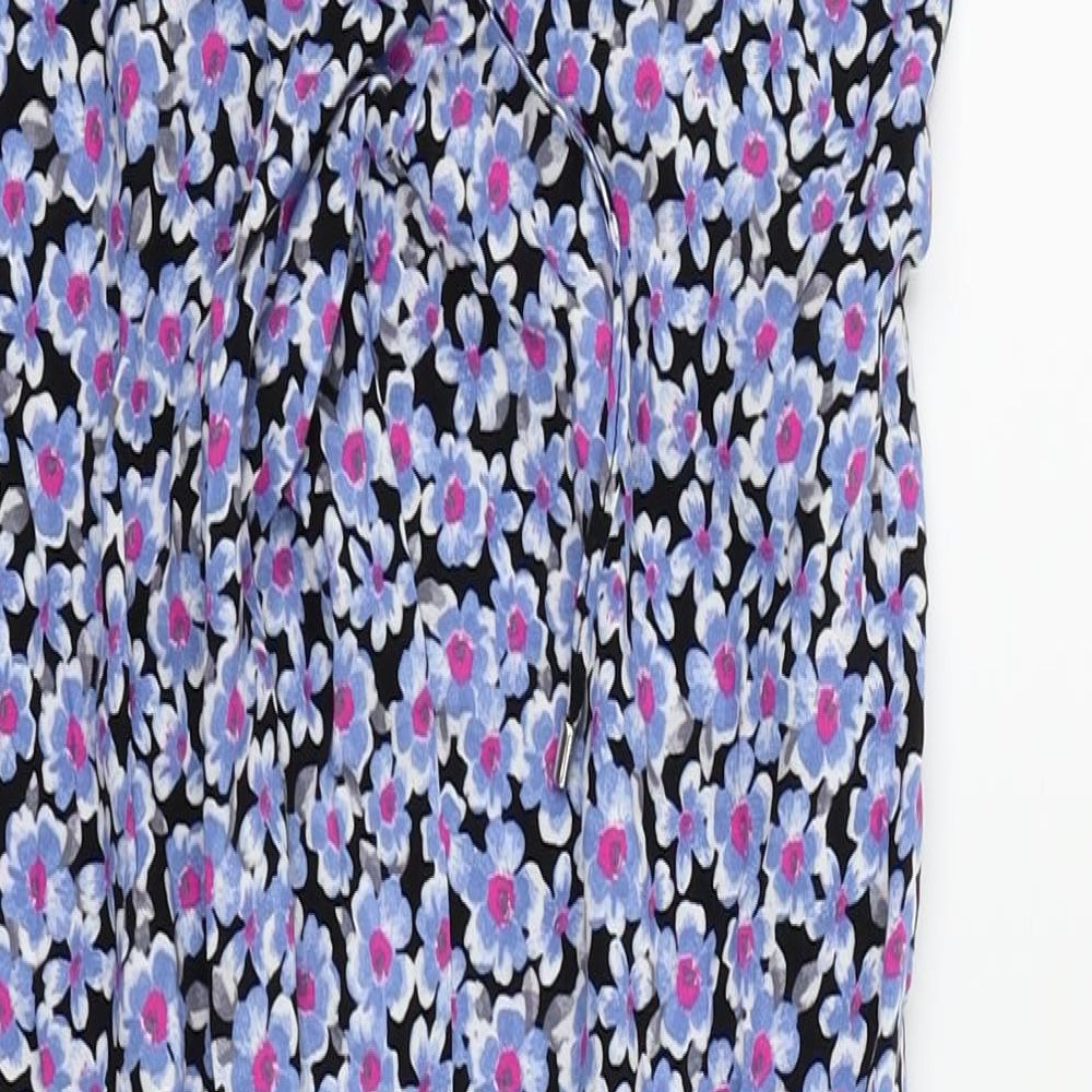 Brand and care label for Dorothy Perkins women’s multicoloured floral jogger trousers, size UK 12, 27-inch leg