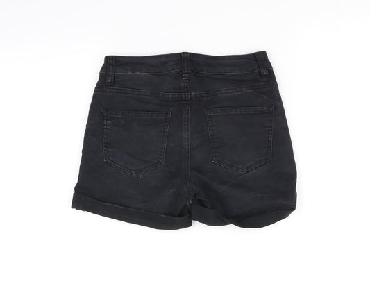 deniem co Womens Black Hot Pants Shorts Size 4
