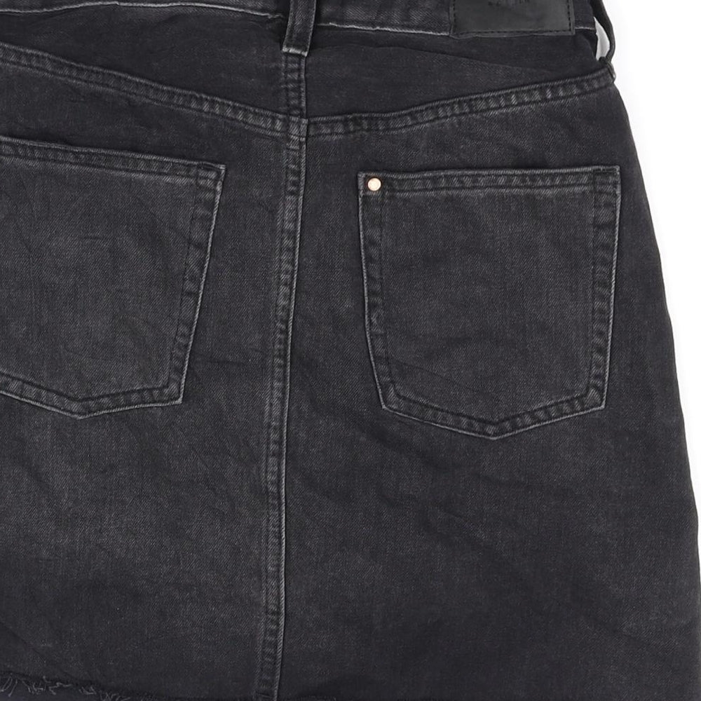 deniem co Womens Black Flare Skirt Size 6