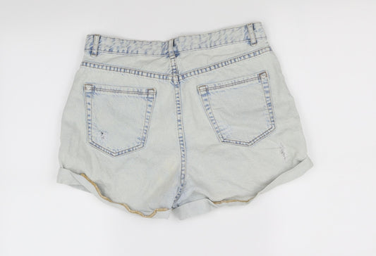 pimple Womens Blue Cut-Off Shorts Size M