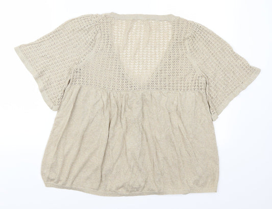Evans Womens Gold Cardigan Jumper Size 16