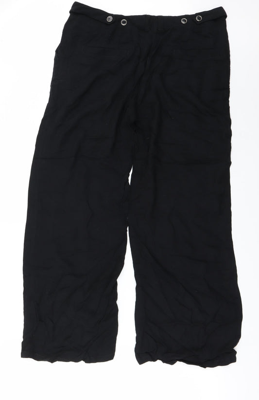 Preworn Womens Black Trousers Size 12 L24 in