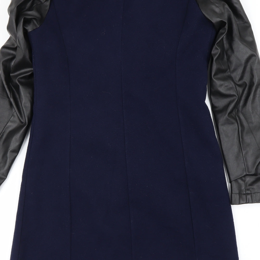 Brand and care label for Preworn women’s blue jacket, size M