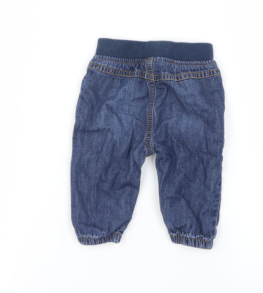 F&F Boys Blue Cargo Trousers Size 3-6 Months