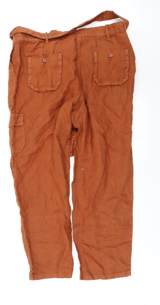 Marks and Spencer Womens Brown Trousers Size 14 L25 in