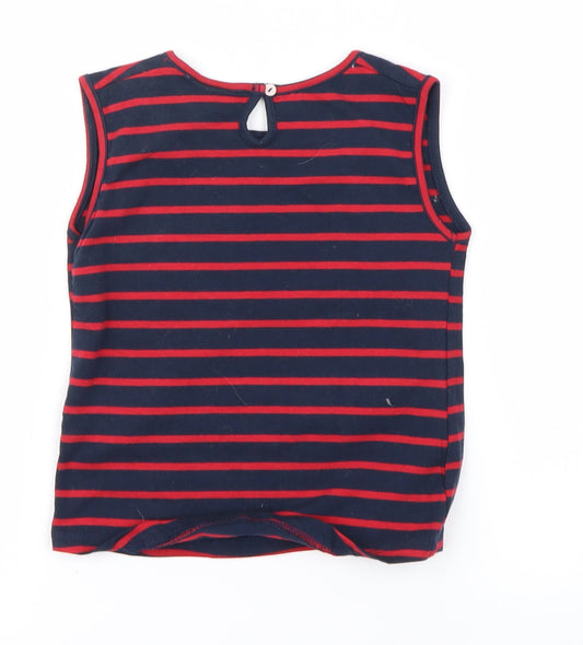 OVS Girls Blue Striped Basic T-Shirt Size 2-3 Years