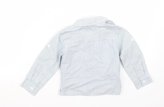 junior j Boys Blue Basic Button-Up Size 18-24 Months