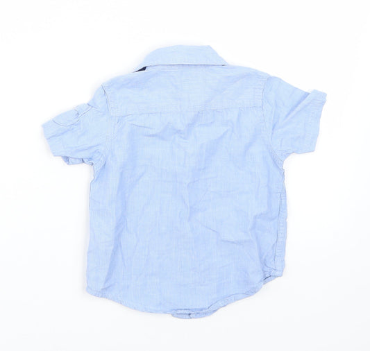 Gap Baby Blue Rayon Basic Button-Up Size 12-18 Months