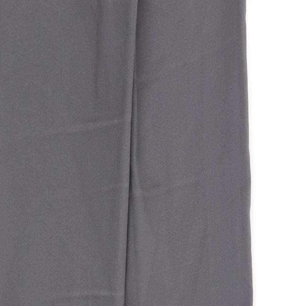 Brand and care label for H&M women’s grey straight jeans, size UK 4, 30-inch leg