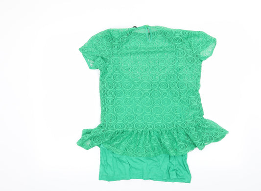 Dunnes Womens Green Geometric Basic Blouse Size 10