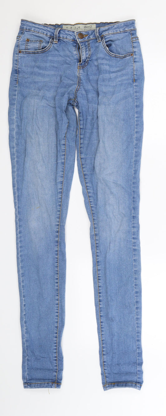 Additional front view of Denim Co women’s blue denim jegging jeans, size UK 8, 33-inch leg