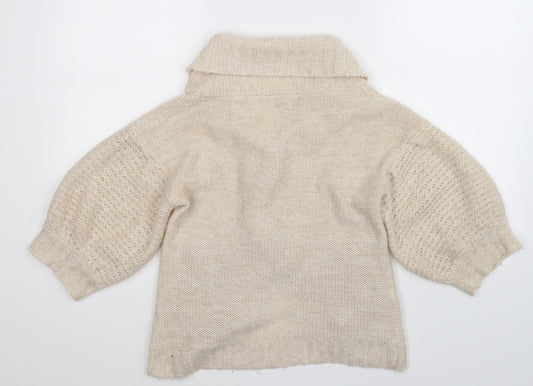 Silent Angels Womens White Knit Cardigan Jumper Size 10