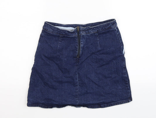 ASOS Womens Blue Denim A-Line Skirt Size 10