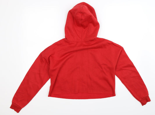 New Look Girls Red Pullover Hoodie Size 12-13 Years - Cropped