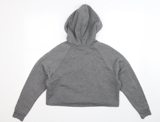 H&M Womens Grey Pullover Hoodie Size M - Cropped