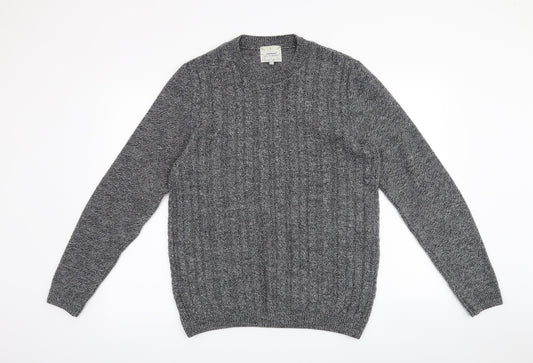 Topman Mens Grey Pullover Jumper Size S