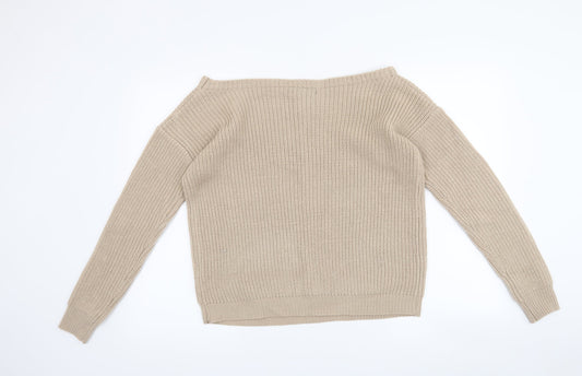 Missguided Womens Beige Pullover Jumper Size S