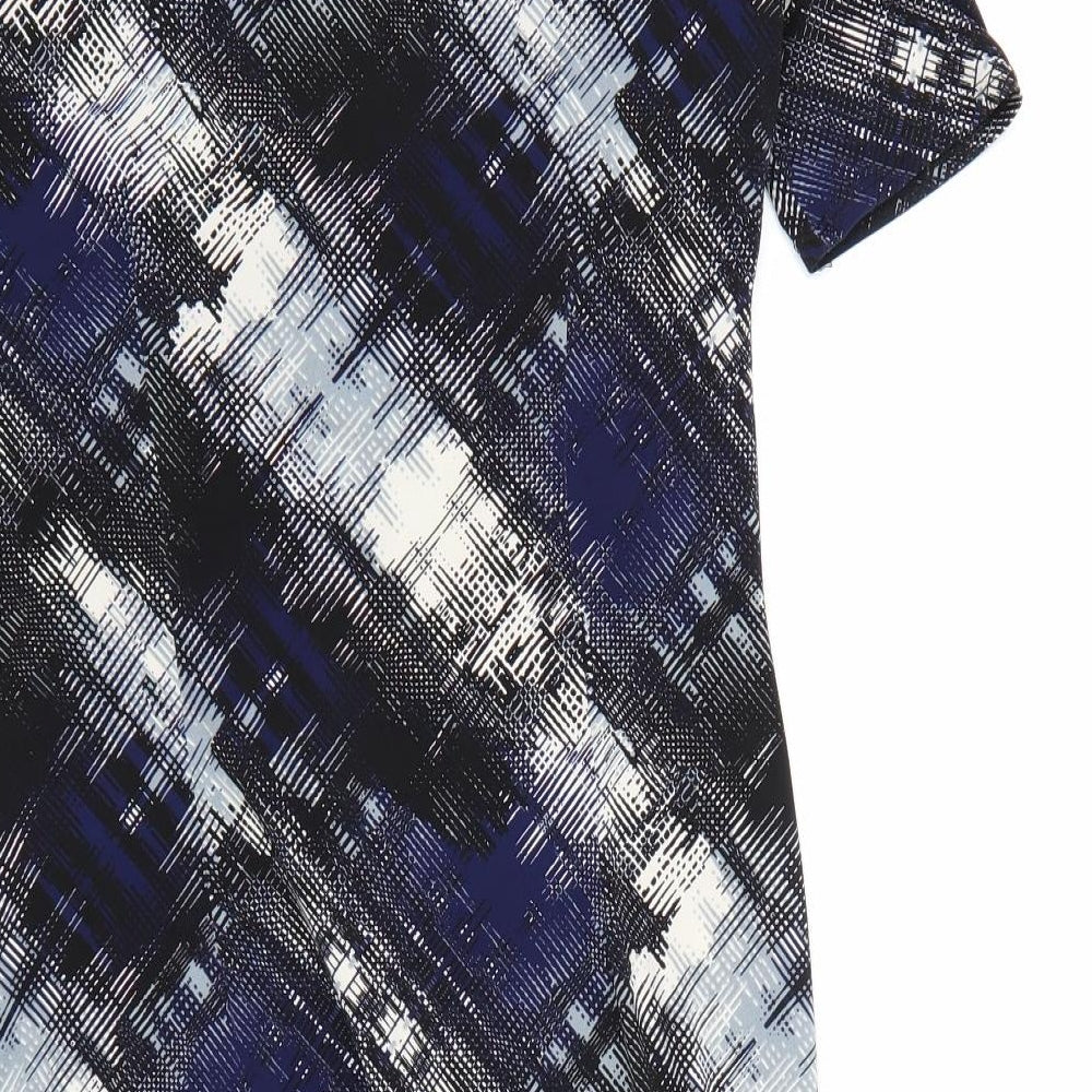Marks and Spencer Womens Blue Geometric A-Line Size 8