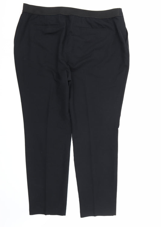 Bonmarché Womens Black Rayon Dress Pants Trousers Size 20 L30 in