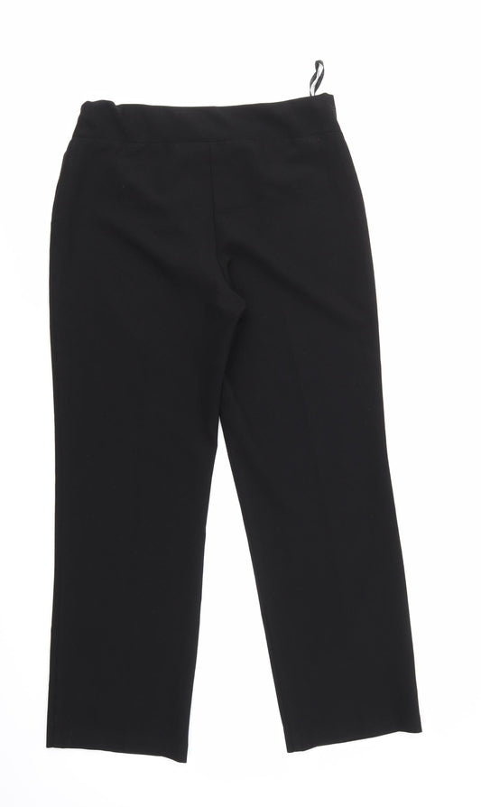 elite Womens Black Trousers Size 12 L28 in
