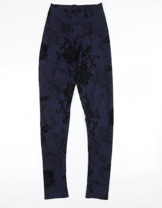 Blonde + Blonde Womens Blue Floral Jegging Leggings Size 6 L28 in