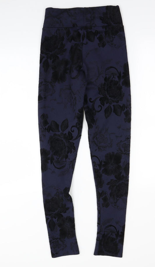 Blonde + Blonde Womens Blue Floral Jegging Leggings Size 6 L28 in