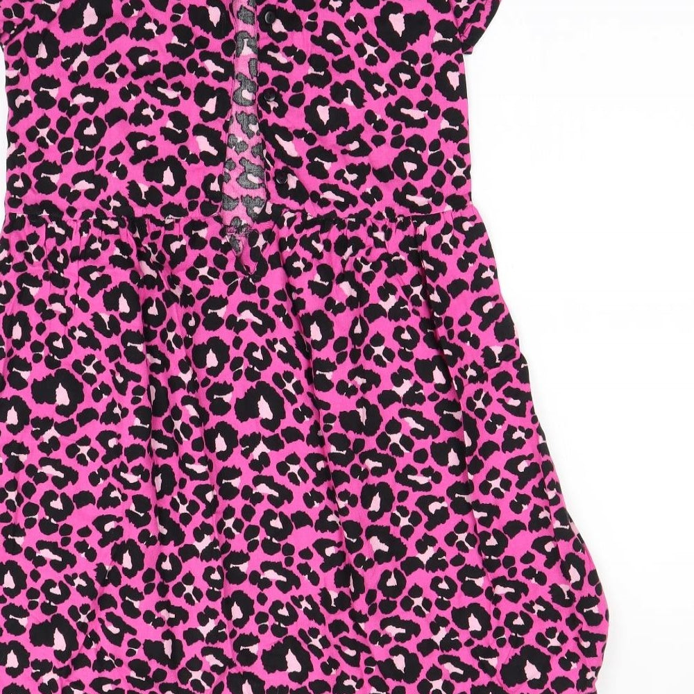 Brand and care label for I love girls’ wear girls orange animal print shift, size 10, years
